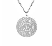LIKGREAT Om Lotus Halskette Buddhistisches Halskette (sliver)