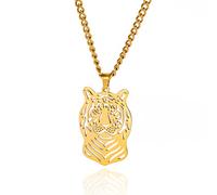 LIKGREAT Wolf/Löwe/Tiger/Adler/Tropischer Fisch/Schlange/Katze Halskette Wilde Tiere Anhänger Halsketten Natur Wildtiere Anhänger Edelstahlschmuck Geschenke für Männer Frauen (2-g)