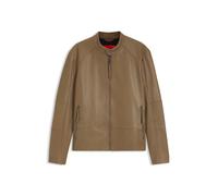 HUGO Slim-Fit Racer-Jacke aus Glattleder - Style Likos, 50564039 Beige M