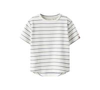 T-Shirt LIL' ATELIER "NMMKAIL SS TOP LIL NOOS", Jungen, Gr. 116, coconut milk stripes:zen blau, Jersey, Obermaterial: 95% Baumwolle, 5% Elasthan, gestreift, normal normal, Rundhals, Shirts T-Shirt, Ba