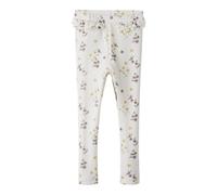 Leggings LIL' ATELIER "NMFGAVO EFI SLIM LEGGING LIL NOOS", Mädchen, Gr. 122, N-Gr, coconut milk aop:flower mix, Jersey, Obermaterial: 57% Baumwolle, 38% Lyocell, 5% Elasthan, bedruckt, slim fit lang,
