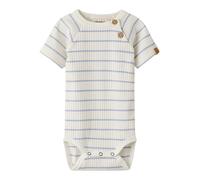 Lil´Atelier- NBMKAIL SS SLIM BODY LIL NOOS- Coconut Milk/Zen Blue BIO-BAUMWOLL STRAMPLER - 62