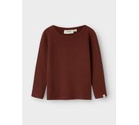Lil' Atelier Thora Langarmshirt - 110 / hot chocolate / 95% Bio-Baumwolle 5% Elasthan