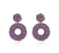 Lila Boho Ohrringe Hängend für Damen Handgewebte Vantage Leichte Statement Ohrringe mit Perlen Modische Geschenke Schmuck