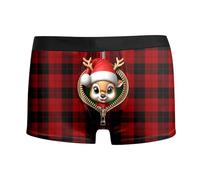 Lila Boxershorts Weihnachts Herren Lustige Unterhosen Leicht Bequeme Weihnachtsunterhose Stretch Sporthose Weihnachtsstring für Männer Christmas Motiv Boxer Shorts Retroshorts Mode Trend Unterhose 4XL