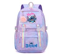 (Lila-C, 30*22*44cm) Lilo und Stitch Rucksack Jungen Mädchen Schulranzen Schulrucksack Schultasche