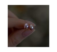 (Lila) Echtes 925 Sterling Silber Süße unregelmäßige barocke echte Perlenohrringe für Frauen Hochzeitsfeier