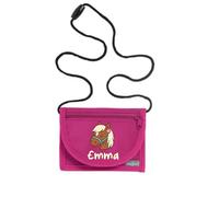 Lila Lotte Kinder-Brustbeutel mit Pferde-Motiv, personalisierbar, Verstellbarer Trageriemen, Reißverschluss