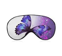Lila Schmetterling Schlafmaske, lichtblockierende Augenmaske, bequem und weich, Augenabdeckung mit Gummiband, geeignet für Männer und Frauen, geeignet für Reisen/Schlafen