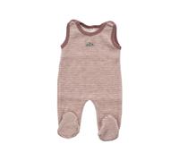 Lilano Baby Strampler mit Fuß Bio-Merinowolle Wollplüsch mauve ringel Gr.56