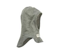 Lilano Baby und Kinder Helmmütze Schlupfmütze Wolle Seide melange-grau Gr.74/80 - Kopfumfang 46 cm
