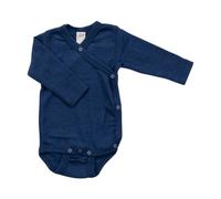Lilano Baby Wickelbody Langarm Wolle Seide blau Gr.56
