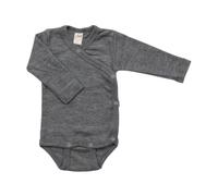 Lilano Baby Wickelbody Langarm Wolle Seide melange-grau Gr.62