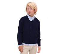 Lilax Strickjacke für Jungen, langärmlig, V-Ausschnitt, klassisch, gestrickt - blau - 4 Jahre