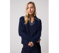 Lili Sidonio - Young Ladies Knitted Sweater-EL1169EN - Marineblau - Größe M
