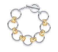 LILIE&WHITE Silbernes Armband mit Goldenen Akzenten - Elegantes Schmuckstück für Damen, Verblasungsfreies Design - Geschenk für Modebewusste