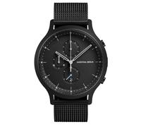 Lilienthal Berlin Chronograph All Black in schwarz - Herrenuhr am schwarzen Mesh Armband - aus 316L Chirurgenstahl mit einem Quarzuhrwerk & saphirgehärtetem Mineralglas - 42,5 mm