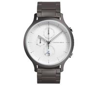Lilienthal Berlin Chronograph Dark Silver White in dunkelgrau - Herrenuhr am grauen Edelstahl-Armband aus 316L Chirurgenstahl mit einem Quarzuhrwerk & saphirgehärtetem Mineralglas - 42,5 mm