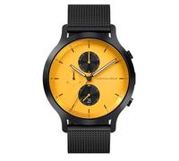 Lilienthal Berlin Chronograph Line 2 in schwarz/gelb - Herrenuhr am schwarzen Mesh Armband - aus Chirurgenstahl mit einem Quarzuhrwerk & saphirgehärtetem Mineralglas - 42,5 mm
