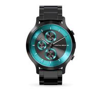 Lilienthal Berlin Chronograph LP Black Cyan in schwarz - Herrenuhr am schwarzen Edelstahl-Armband aus 316L Chirurgenstahl mit einem Quarzuhrwerk & saphirgehärtetem Mineralglas - 42,5 mm
