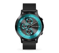 Lilienthal Berlin Chronograph LP Black Cyan in schwarz - Herrenuhr am schwarzen Mesh-Armband aus 316L Chirurgenstahl mit einem Quarzuhrwerk & saphirgehärtetem Mineralglas - 42,5 mm