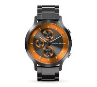 Lilienthal Berlin Chronograph LP Dark Silver Orange in dunkelgrau - Herrenuhr am anthraziten Edelstahl-Armband aus 316L Chirurgenstahl mit einem Quarzuhrwerk & saphirgehärtetem Mineralglas - 42,5 mm