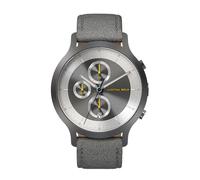 Lilienthal Berlin Chronograph LP Dark Silver White in dunkelgrau - Herrenuhr am braunen Leder-Armband aus 316L Chirurgenstahl mit einem Quarzuhrwerk & saphirgehärtetem Mineralglas - 42,5 mm