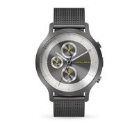 Lilienthal Berlin Chronograph LP Dark Silver White in dunkelgrau - Herrenuhr am grauen Mesh-Armband aus 316L Chirurgenstahl mit einem Quarzuhrwerk & saphirgehärtetem Mineralglas - 42,5 mm