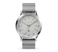 Lilienthal Berlin Herrenuhr Huxley in Alabaster White - Armbanduhr am Silber glänzenden Mesh-Armband - aus 316L Chirurgenstahl mit einem Quarzuhrwerk & saphirgehärtetem Mineralglas - 40 mm