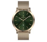 Lilienthal Berlin Herrenuhr Huxley in Beige Gold Green - Armbanduhr am beige-goldenem Mesh-Armband - aus 316L Chirurgenstahl mit einem Quarzuhrwerk & saphirgehärtetem Mineralglas - 40 mm