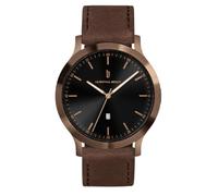 Lilienthal Berlin Herrenuhr Huxley in Bronze/Schwarz - Armbanduhr am braunen Leder-Armband - aus 316L Chirurgenstahl mit einem Quarzuhrwerk & saphirgehärtetem Mineralglas - 40 mm