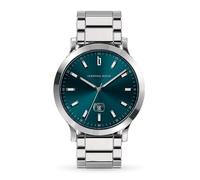 Lilienthal Berlin Herrenuhr Huxley in Oceanic Teal - Armbanduhr am Silber glänzenden Edelstahl-Armband - aus 316L Chirurgenstahl mit einem Quarzuhrwerk & saphirgehärtetem Mineralglas - 40 mm