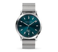 Lilienthal Berlin Herrenuhr Huxley in Oceanic Teal - Armbanduhr am Silber glänzenden Mesh-Armband - aus 316L Chirurgenstahl mit einem Quarzuhrwerk & saphirgehärtetem Mineralglas - 40 mm