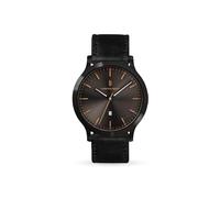 Lilienthal Berlin Herrenuhr Huxley in Schwarz/Bronze - Armbanduhr am schwarzen Leder-Armband - aus 316L Chirurgenstahl mit einem Quarzuhrwerk & saphirgehärtetem Mineralglas - 40 mm