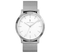 Lilienthal Berlin Herrenuhr Huxley in Silber/Weiß - Armbanduhr am silbernen Mesh-Armband - aus 316L Chirurgenstahl mit einem Quarzuhrwerk & saphirgehärtetem Mineralglas - 40 mm