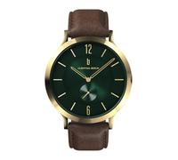 Lilienthal Berlin Herrenuhr The Classic in Gold Green - Armbanduhr am braunen Leder-Armband - aus Chirurgenstahl mit einem Quarzuhrwerk & saphirgehärtetem Mineralglas - 42,5 mm
