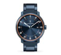 Lilienthal Berlin Neolux Automatik Uhr Blue Orange - hochwertige Herrenuhr am blauen Edelstahl-Armband aus blauem Chirurgenstahl mit einem Automatikwerk & Saphirglas - 42,5 mm