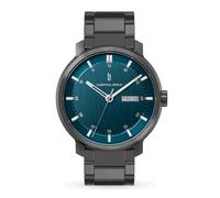 Lilienthal Berlin Neolux Day Date Automatik Uhr Dark Silver Blue - hochwertige Herrenuhr am anthraziten Mesh-Armband aus Chirurgenstahl mit Automatikwerk & saphirgehärtetem Mineralglas - 42mm