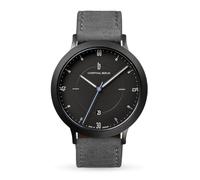 Lilienthal Berlin Zeitgeist Automatik Uhr All Black - hochwertige Herrenuhr am grauen Lederarmband aus Chirurgenstahl mit einem Automatikwerk & Saphirglas - 42,5 mm