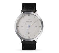 Lilienthal Berlin Zeitgeist Automatik Uhr All Silver - hochwertige Herrenuhr am schwarzen Lederarmband aus silbernem Chirurgenstahl mit einem Automatikwerk & Saphirglas - 42,5 mm
