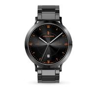 Lilienthal Berlin Zeitgeist Automatik Uhr Dark Silver Orange - hochwertige Herrenuhr am anthraziten Edelstahlarmband aus silbernem Chirurgenstahl mit einem Automatikwerk & Saphirglas - 42,5 mm