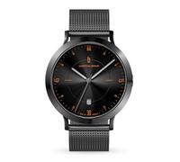 Lilienthal Berlin Zeitgeist Automatik Uhr Dark Silver Orange - hochwertige Herrenuhr am anthraziten Mesharmband aus silbernem Chirurgenstahl mit einem Automatikwerk & Saphirglas - 42,5 mm