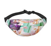 Lilies and Butterfly Gürteltasche für Damen und Herren, modische Hüfttasche, überall Crossbody-Tasche, Geldbörse, Hüfttasche mit verstellbarem Riemen, wasserdichte Brusttasche für Reisen, Wandern,