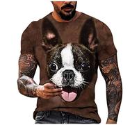 LILIHOT Basic T-Shirt Herren Hawaiihemd Herren Gutaussehend Print Summer Tops Klassische Strandhemd Herren Leicht Dünn Sportshirt Herren Kurzarm Funktionsshirt Herren Kurzarm Clothing