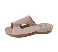 LILIHOT Damen Sandalen Damen Keilabsatz Schuhe Mit Plateau Damen Peeptoe Sandalen Damen Slipper Frauen Slip on Sportsandale Freizeitsandale Ledersandalen Schlupfsandalen,Pink,40
