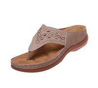 LILIHOT Damen Sandalen Keilabsatz Damen Zehentrenner Sandalen Sandalen Freizeit Peep Toe Sandalen Rutschfestes Gummiband Sandals Atmungsaktiv Ausgehöhlt Kunstleder Sandals，Gray，38