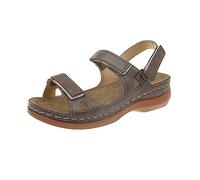 LILIHOT Damen Sandalen Sommer Sandalen Damen Keilabsatz Weiche Sandalen Damen Sandalen Freizeit Damen Offene Sandalen Sandalen rutschfest Atmungsaktiv Ausgehöhlt Kunstleder Sandals，Gray，38