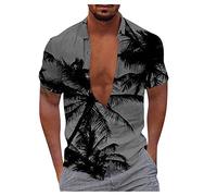 LILIHOT Herren T-Shirt, Leinenhemd Herren Kurzarm Modisch Drucken Baumwoll T-Shirt Herren Workout Trainingsshirt Herren Outdoor Hemd Herren Lockere Shirt Herren KurzarmOberteile Funktionsshirt