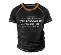 LILIHOT Leinen Shirt Herren Rundhals Baumwoll T-Shirt Herren Mode Print Leinenhemd Herren Komfortabel Trainingsanzug Herren Freizeithemd Herren Arbeits T-Shirt Herren Moderne Outdoor Hemd Herren