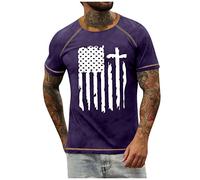 LILIHOT Leinen Shirt Herren Rundhals Summer Tops Gentlemans Drucken Hemd Herren Regular Fit Leicht Dünn Sport-Shirt Männer Freizeithemd Herren Arbeits T-Shirt Herren Lockere Outdoor Hemd Herren